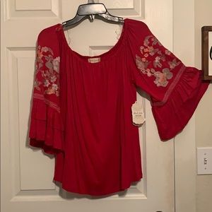 Red Floral alter’d state shirt